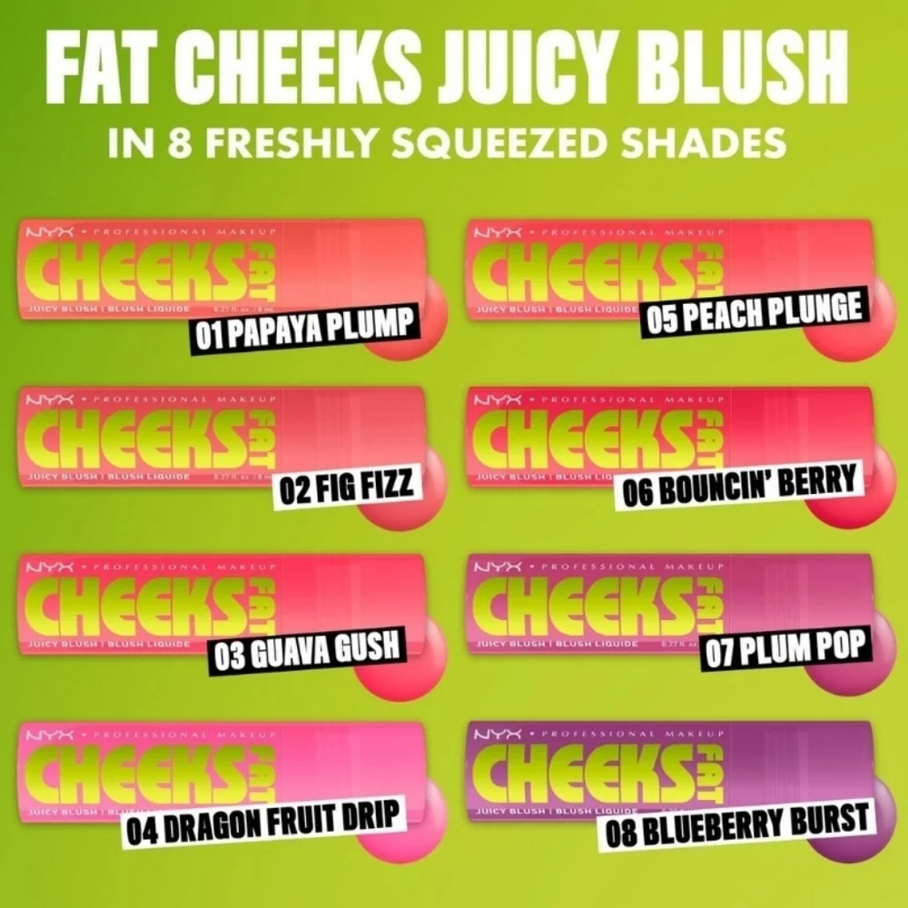 NYX Fat Cheeks Juicy Plump Blush: Dragon Fruit Dip, .27oz, Sealed, New